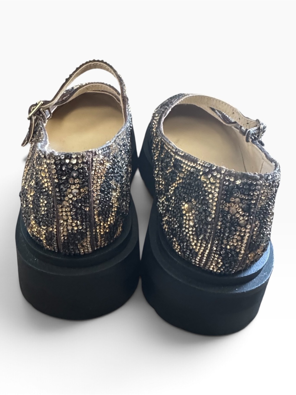 Betsey Johnson Duffy leopard-print rhinestone Mary Jane shoes - Picture 5 of 8